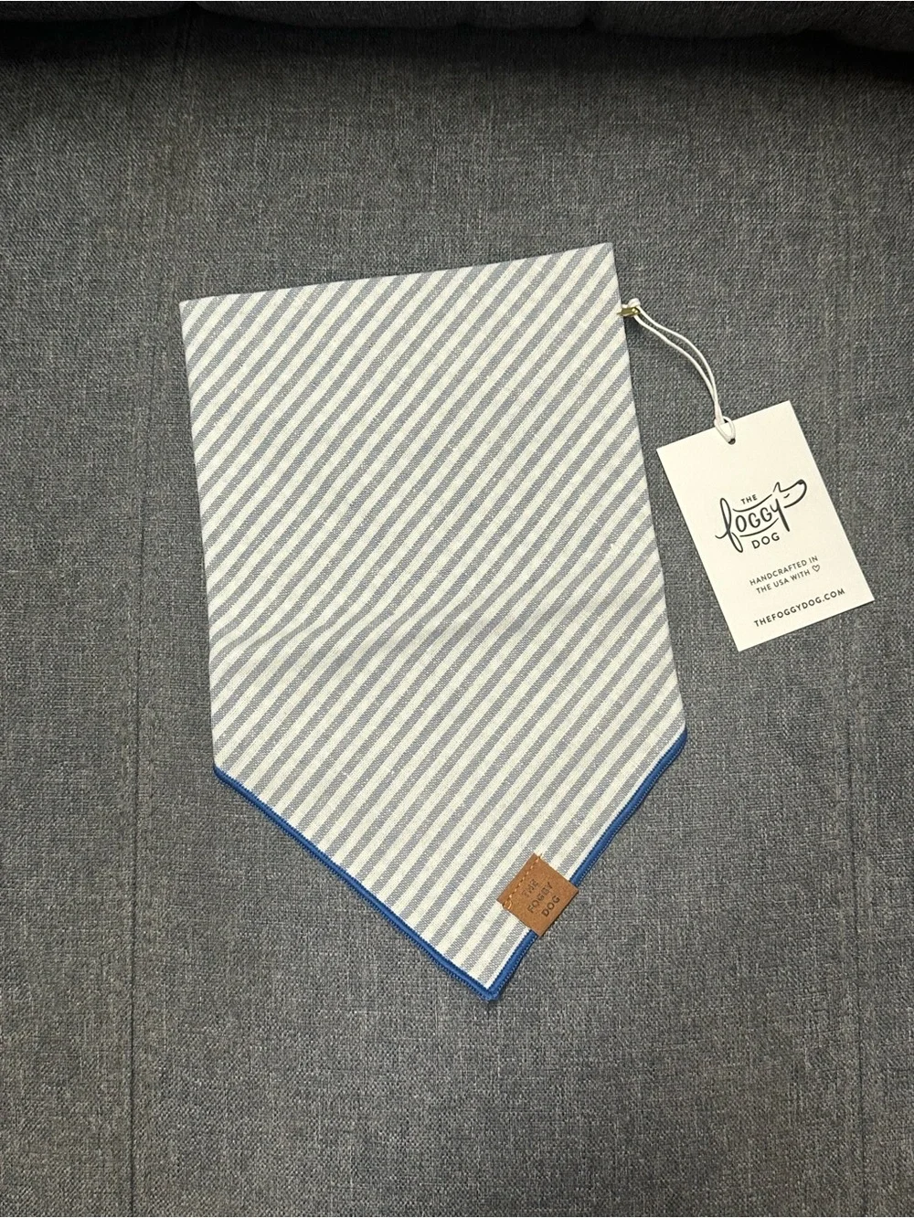 The Foggy Dog Lake Blue Stripe Dog Bandana